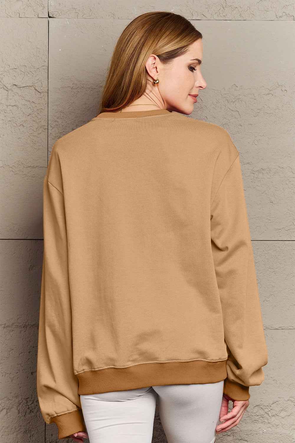 Simply Love Full Size IN MY MAMA EAR Graphic Sweatshirt beb5a530a7d94f16b33cac72f25a31a7-Max