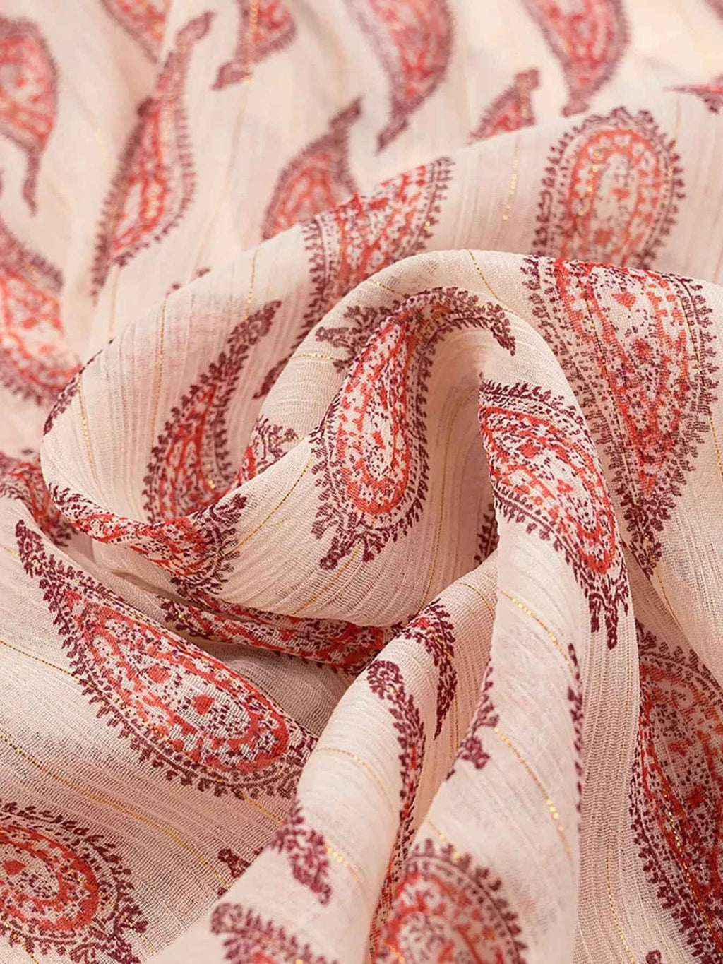 Paisley Print Frill Tie Neck Long Sleeve Blouse bec71d6b142b492e948fa56425f80a66-Max-Origin