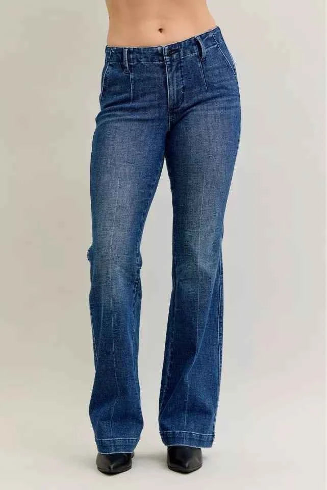 Judy Blue Full Size Mid Rise Bootcut Jeans with Welt Pockets Plus Size DK beca971c44144481b471d189fd355662-Max-Origin