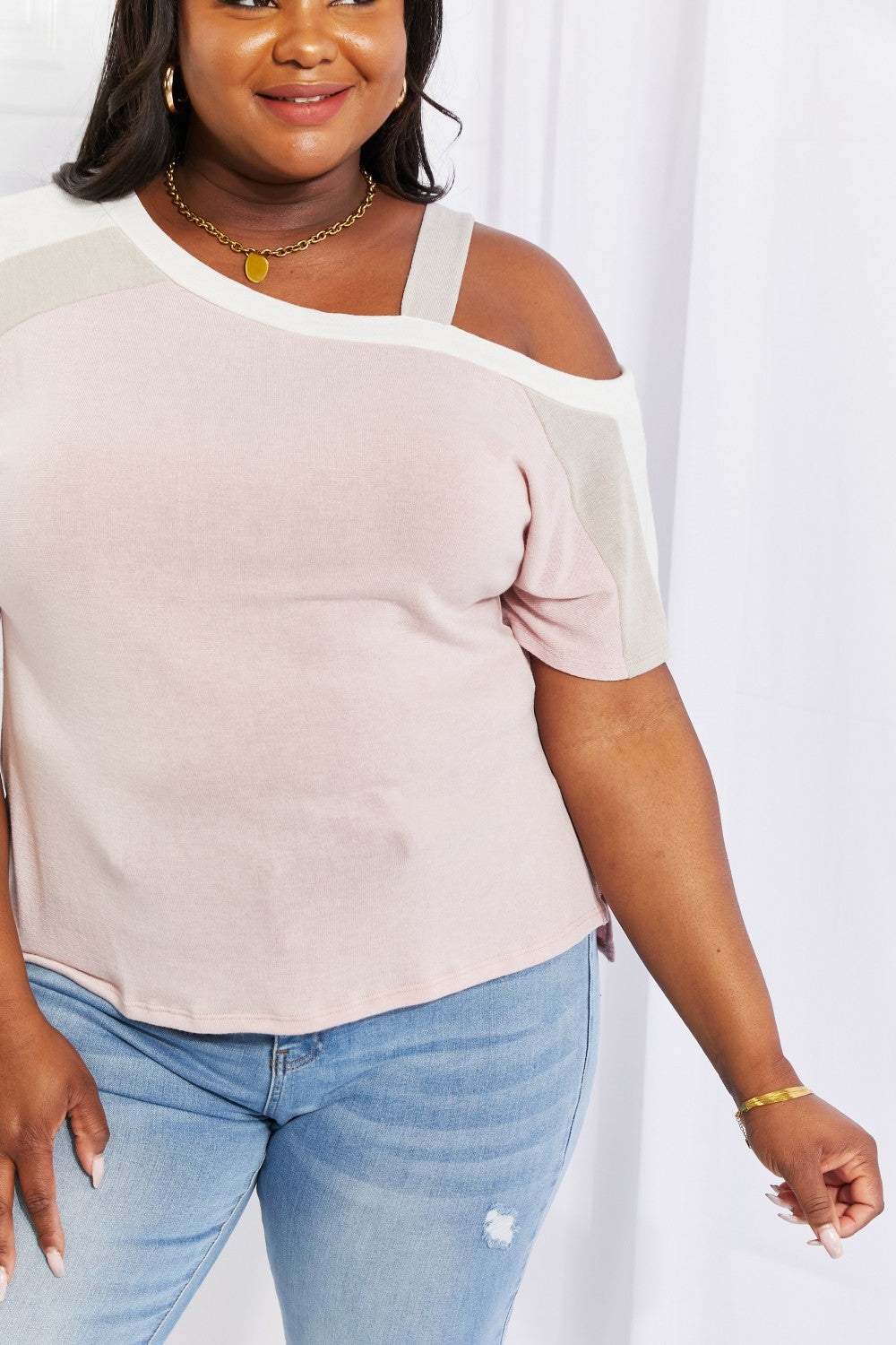 Andree by Unit Full Size Something Simple Cold Shoulder Tee beef2cfa18dc4740b94bd9edeb0fc7b3-Max