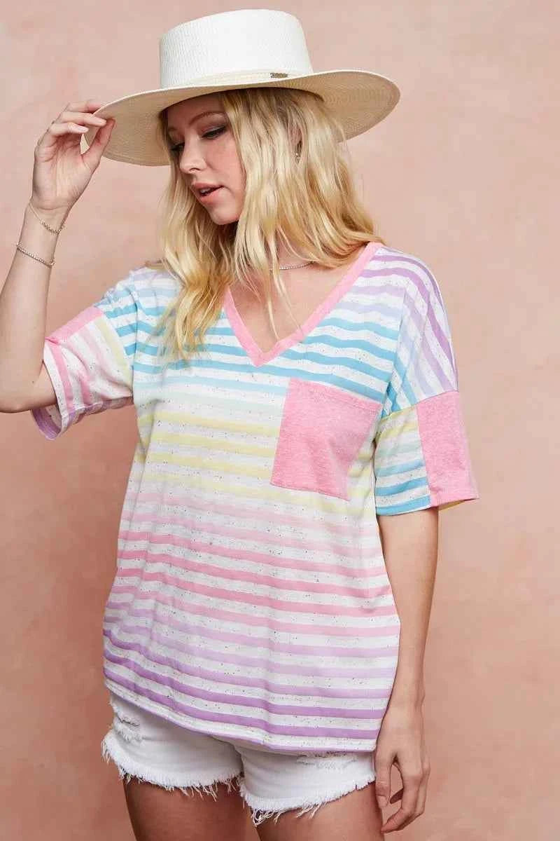 BiBi Rainbow Stripe Printed Triblend Knit Top bef4fd33c86541c9b63e918a2fc9d841-Max-Origin