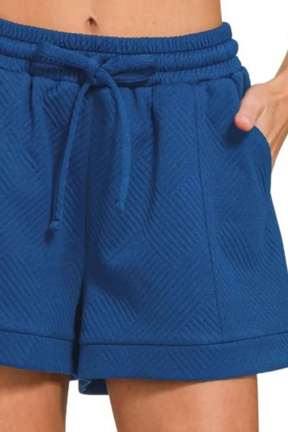 Zenana Textured Knit Jacquard Drawstring Shorts bef87044-9ac7-4258-8aa1-fd201cf2556b-Max-Origin