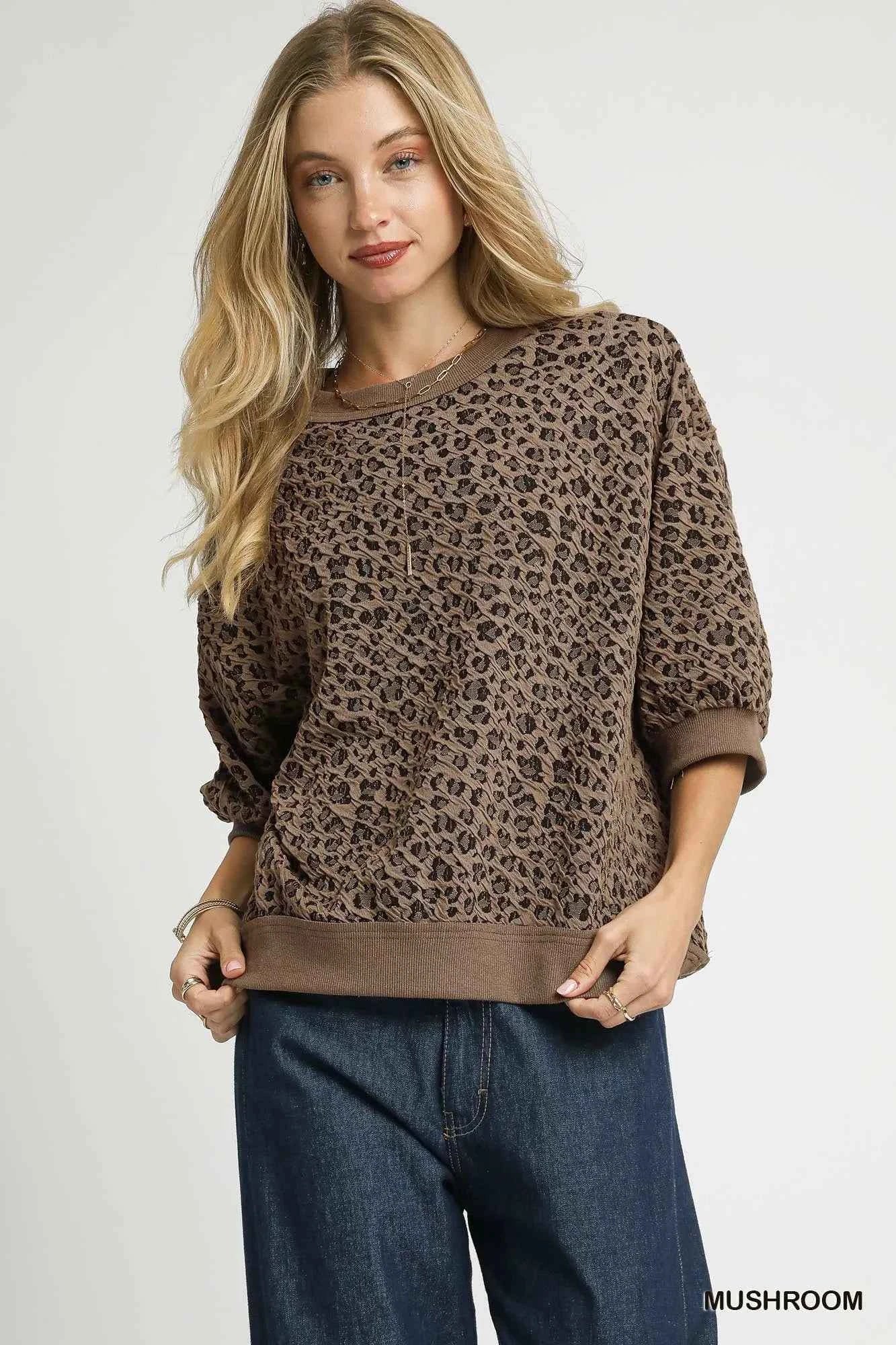 Umgee Oversized Leopard Round Neck Sweatshirt bf093f42-4ef0-4e05-aaec-b20015969677-Max-Origin