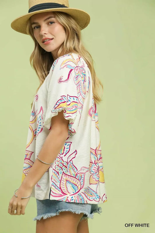 Paisley Print Puff Sleeve Top bf111fee-10a9-4b48-8eb4-76aed671680d-Max-Origin