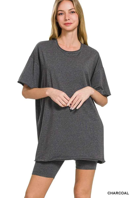 Cotton Round Neck Top & Biker Shorts bf12e6f4d0c74380b9559237a644f239-Max-Origin