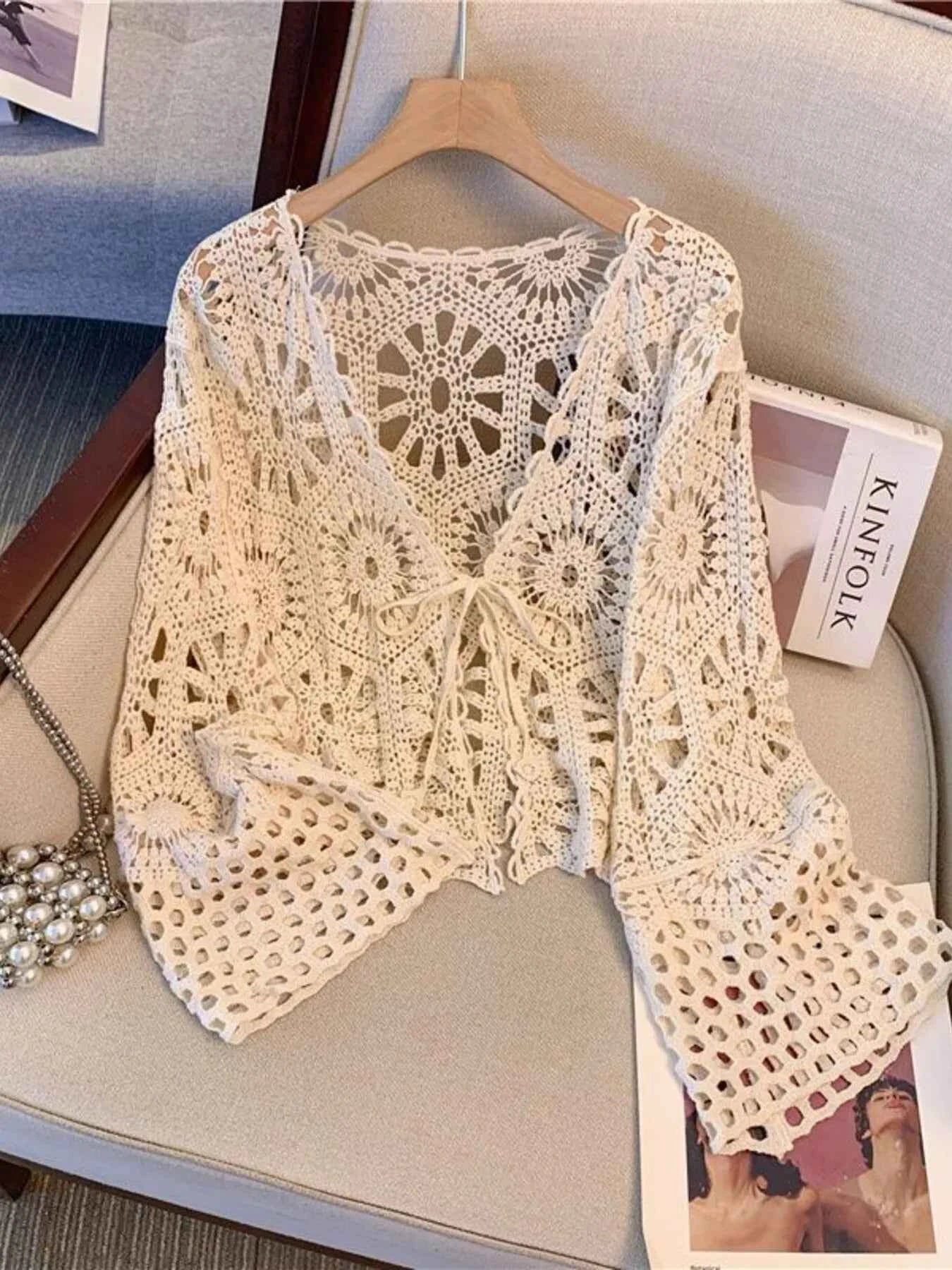 Crochet Tie Front Cardigan bf1f5cd6d3c2438bac4701fa273cf7dc-Max-Origin