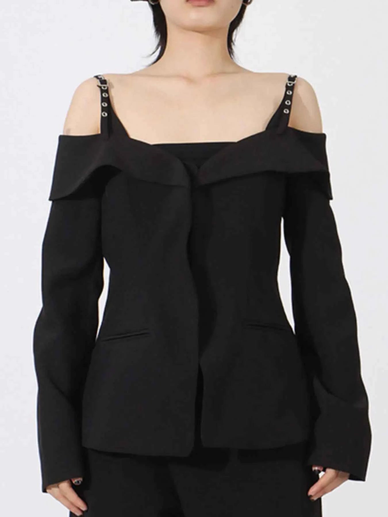 Ruffled Cold Shoulder Long Sleeve Outerwear bf26217c-b924-46e6-a867-3ffda1963e48-Max-Origin