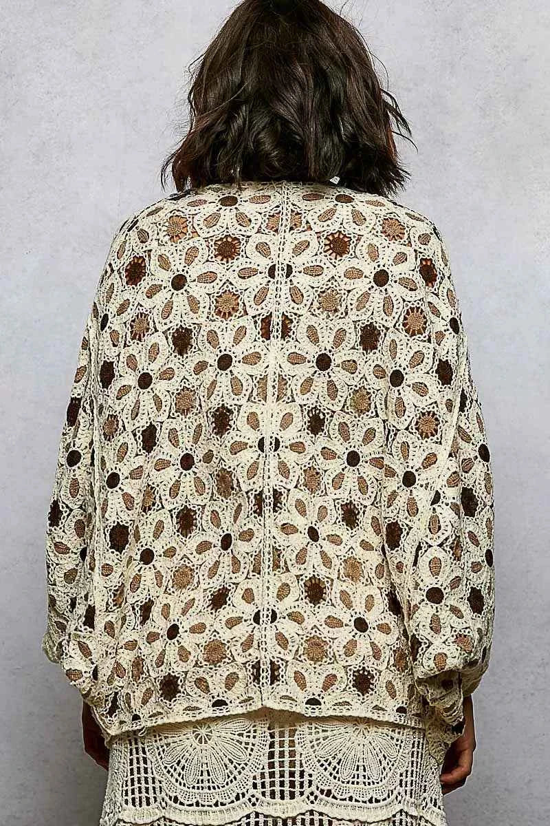 POL Open Front Floral Pattern Crochet Cardigan bf49cc0b-4660-41f8-9d9b-29a3fe5003ff-Max-Origin