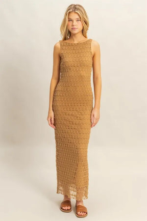 Sleeveless Crochet Open Back Maxi Dress L.BROWN bf4a5993245e46e0bbad69c3eb8358f1-Max-Origin