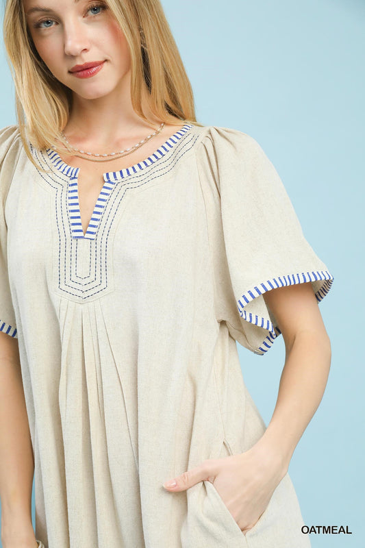 Linen Trim Tunic Dress bf577038-06bf-4597-a521-95e76af49901-Max