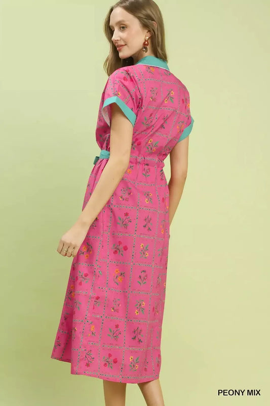 Mix Floral Button-Front Midi Dress bf6fab2d-48e9-4156-9a0a-e989f9392fac-Max-Origin