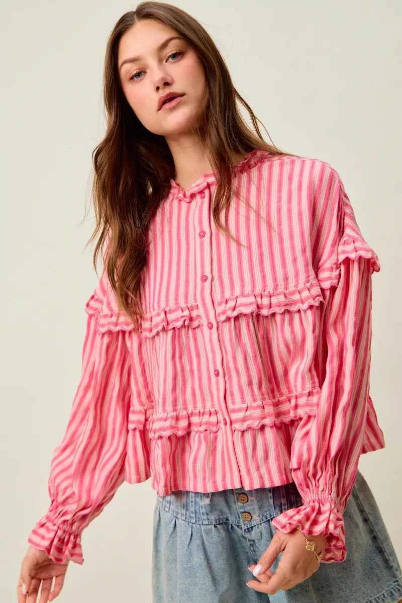 SO ME Variegated Stripe Reversible Flowy Boho Blouse bf73c7d6a0ea47afb4efb0862116e4c6-Max-Origin