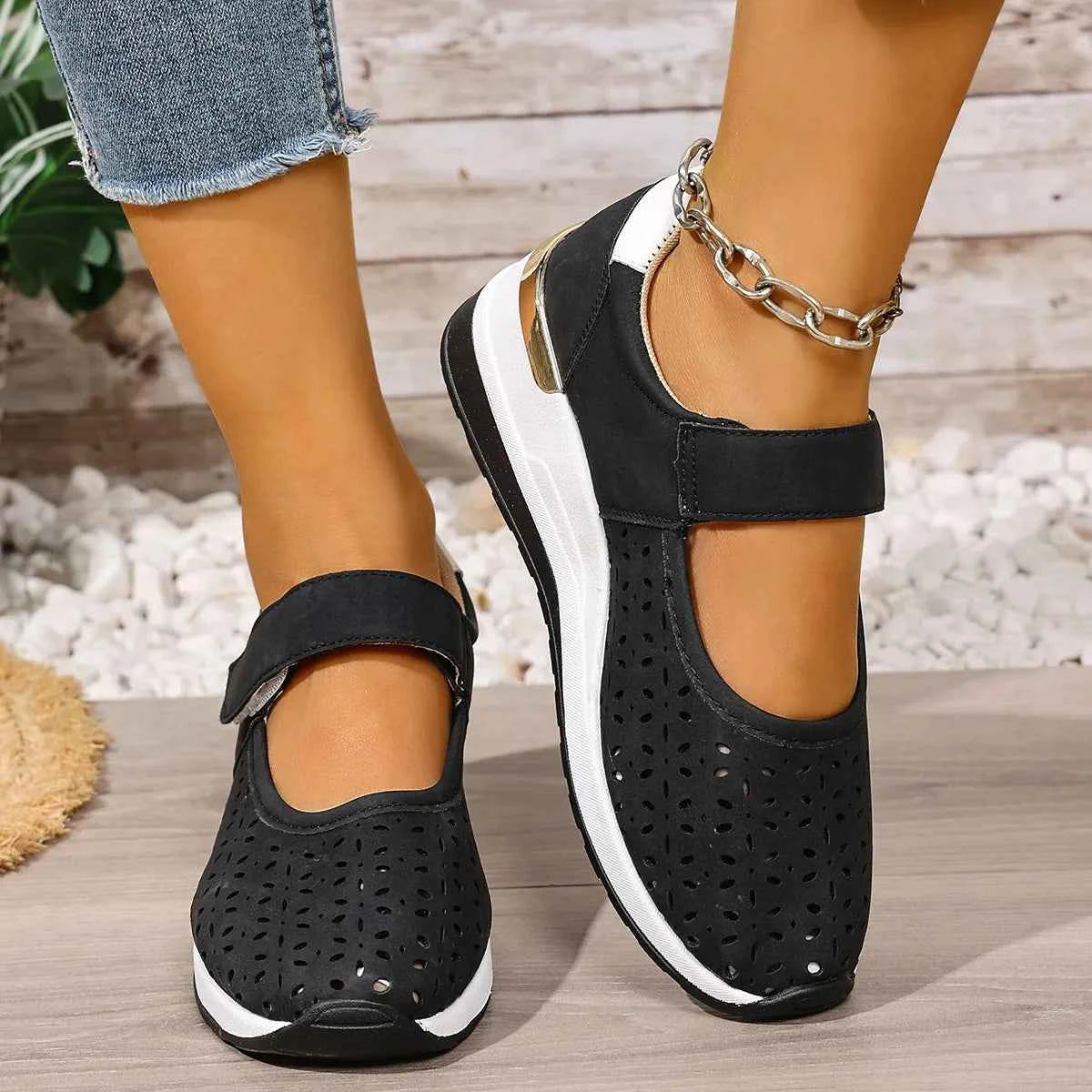 Breathable Wedge Sandals Black bf82322d-6042-45a2-9002-ddd8c5dfff57-Max-Origin