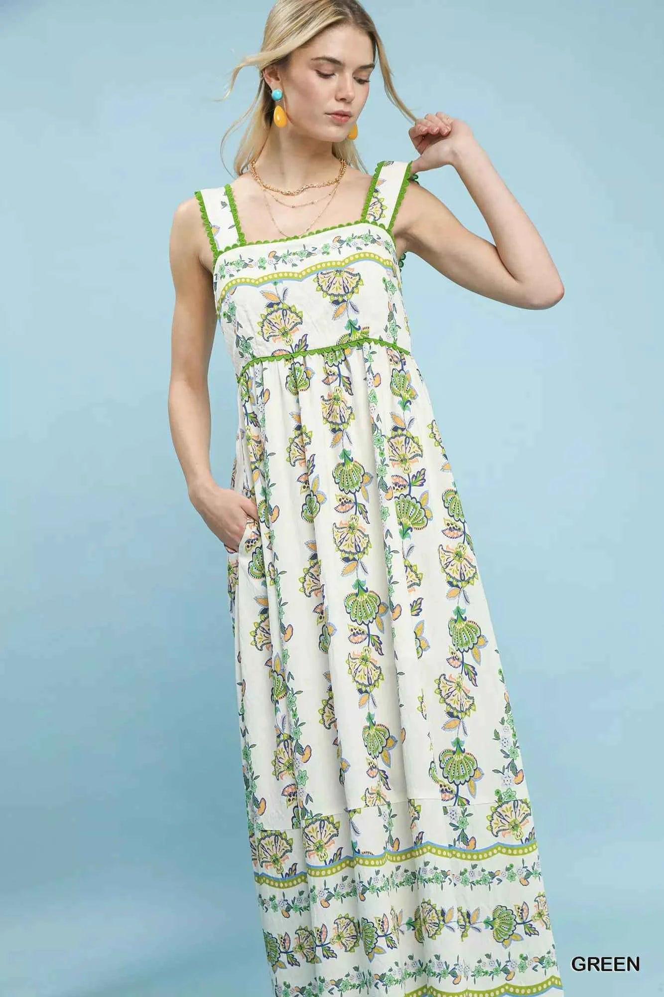 Umgee Floral Print Tiered Midi Dress bf87ad3f-9853-4a38-8916-2393c5b9713e-Max-Origin