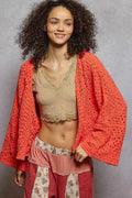 POL Open Front Cardigan with Crochet Patterns NEON ORANGE bf98745a-40d0-4ca8-9fbf-df34efdddfcc-Max-Origin