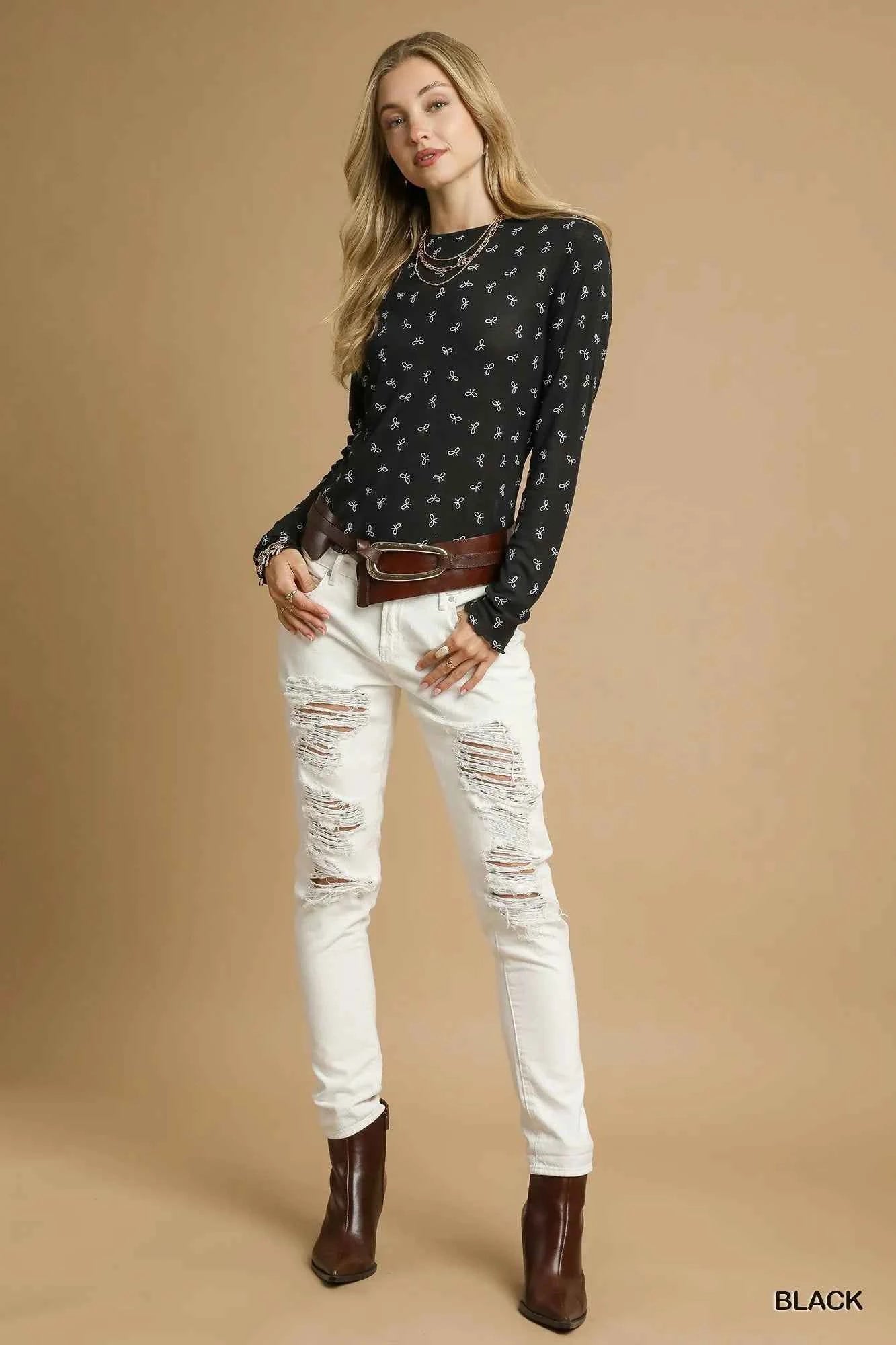 Bow Print Lightweight Knit Top bf9e4eea-fc44-4698-bffb-3f0eed1ec8b9-Max-Origin