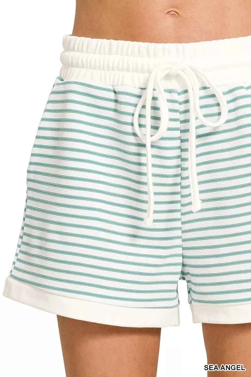 Zenana Stripe Contrast Trim Top & Shorts Set bfa2ac244c1143318460bbfdeed2e255-Max-Origin