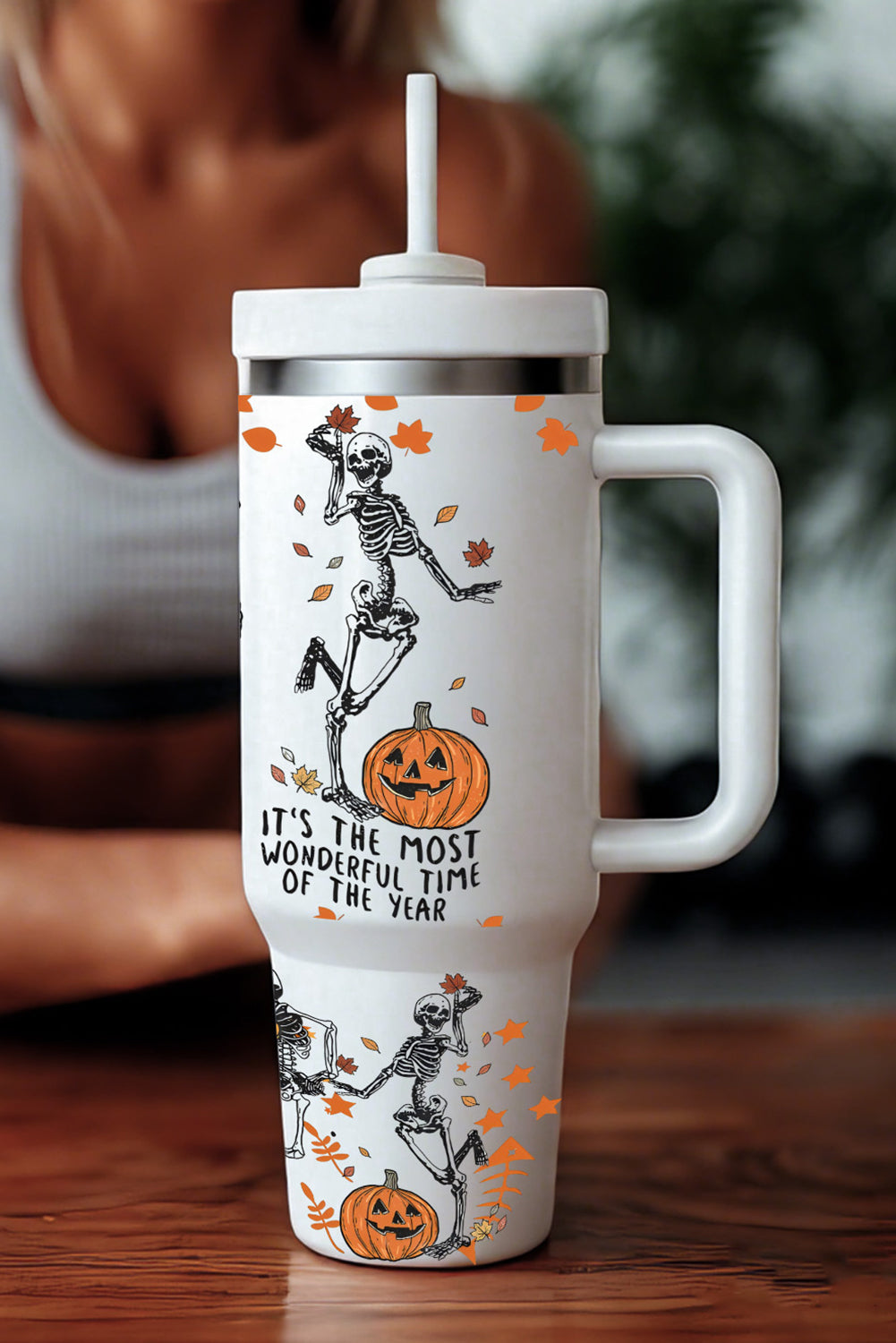 White It's the Most Wonderful Time of the Year Halloween Tumbler 40oz bfa99c94145128bf