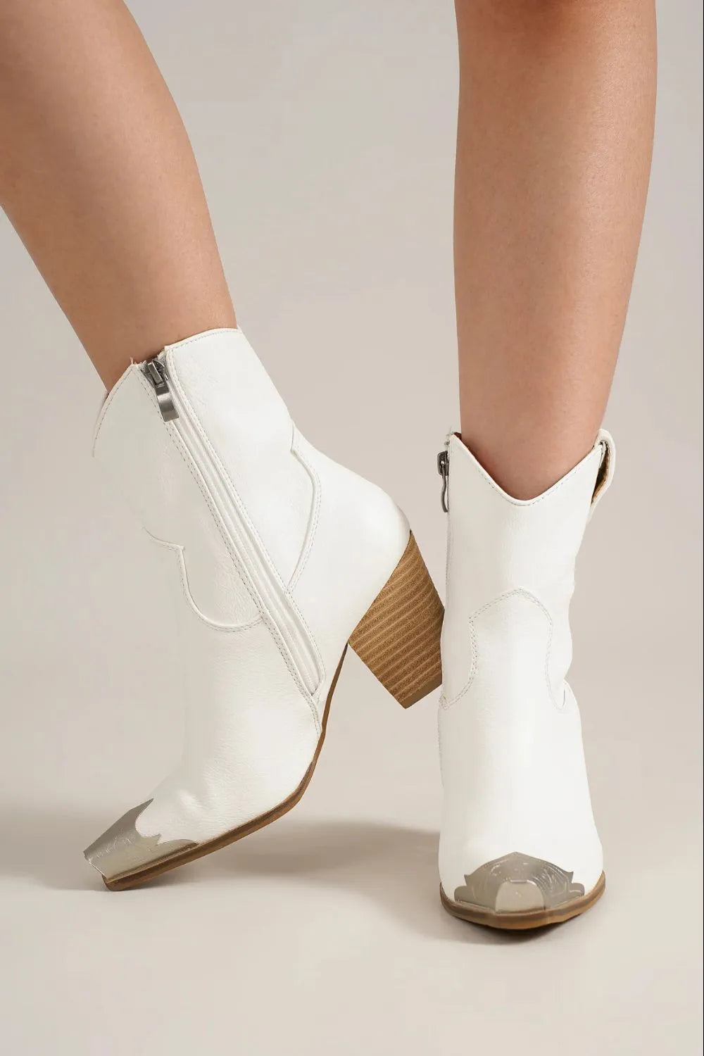 Beast Fashion Faux Leather Block Heel Boots with Side Zippers bfbe4422-27e6-4993-b91e-3b4fced06c4a-Max