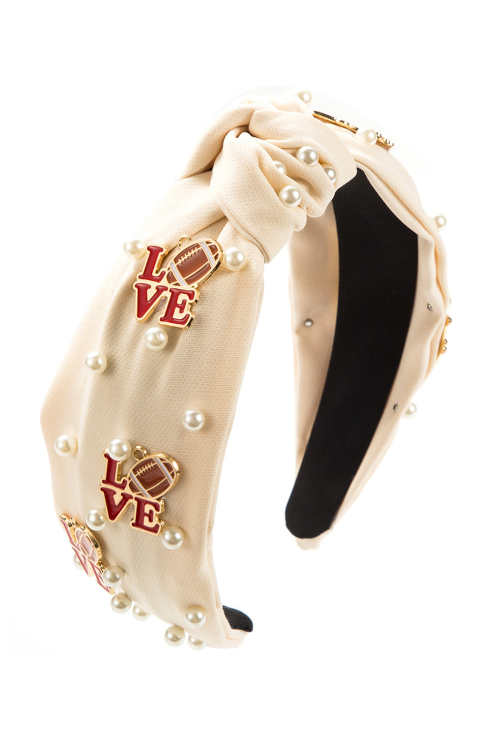 White Game Day Love Pearl Headband bfcc877e66cfaa19