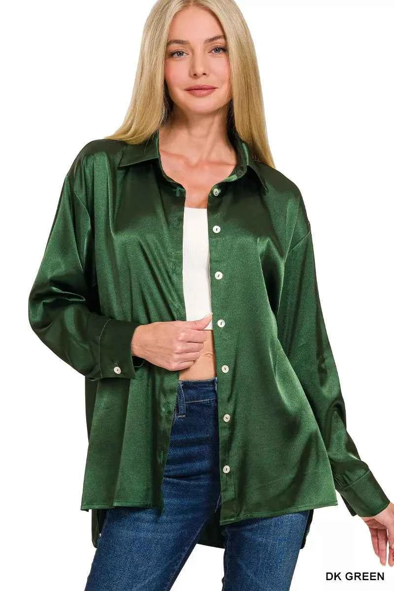 Zenana Satin Button Down Long Sleeve Shirt bfd734c928874c55b619efc926451ace-Max-Origin