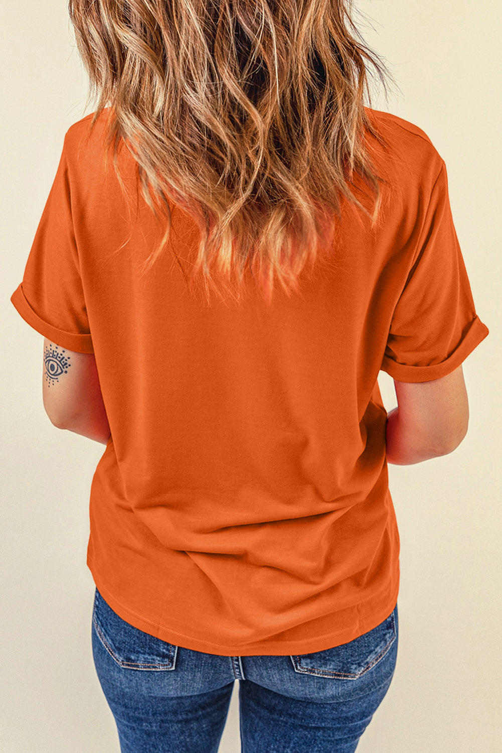 Orange Playful Halloween Ghost Pumpkin Heat Transfer Printing Tee bfd9d3bfbe9c63d7