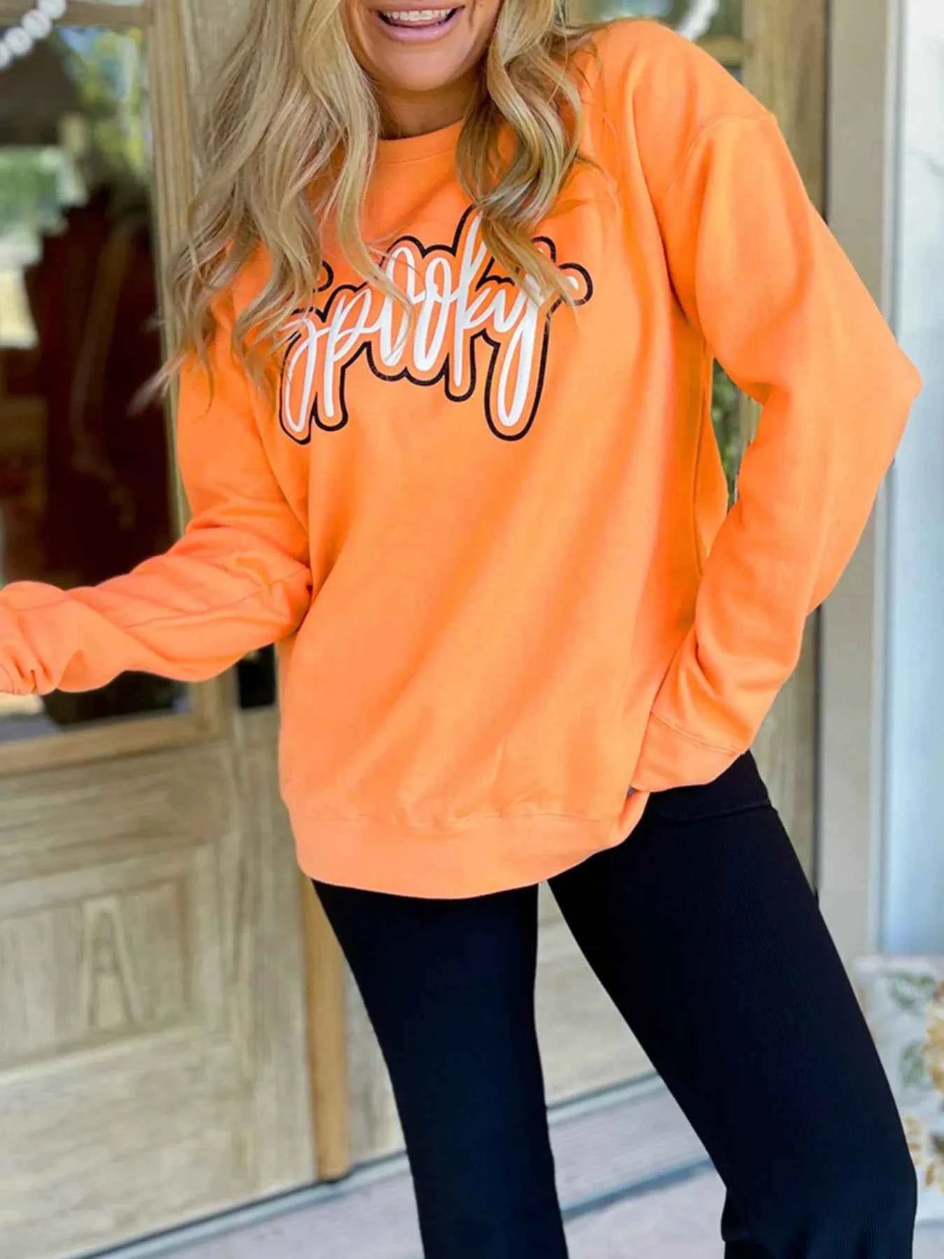 Spooky Round Neck Long Sleeve Sweatshirt bfebf5ee-8903-4b6c-83ec-e185a09528bb-Max-Origin