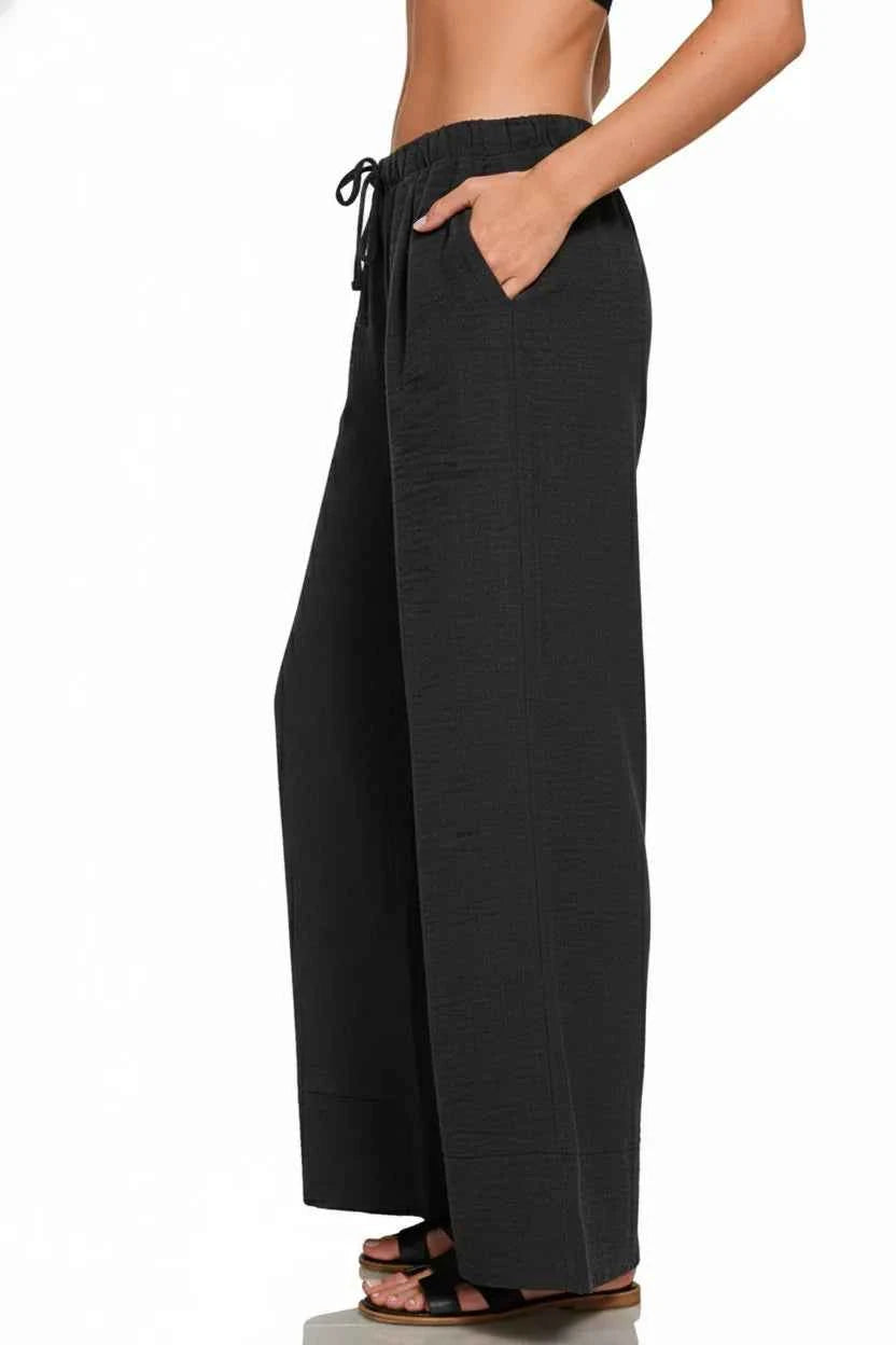 Zenana Woven Airflow Drawstring Pants bff2b677-a8c8-458f-b64c-b0d72a139ca0-Max-Origin