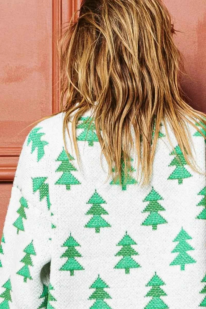 BiBi Pearl Beads Tree Pattern Christmas Sweater bff557828d8d486087fb2220c08d30d5-Max-Origin