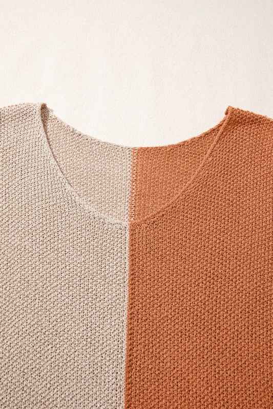 Colorblock Knit V-Neck Sweater bffd5f30-0d0e-49c4-a5e7-cdf3dcc0b471