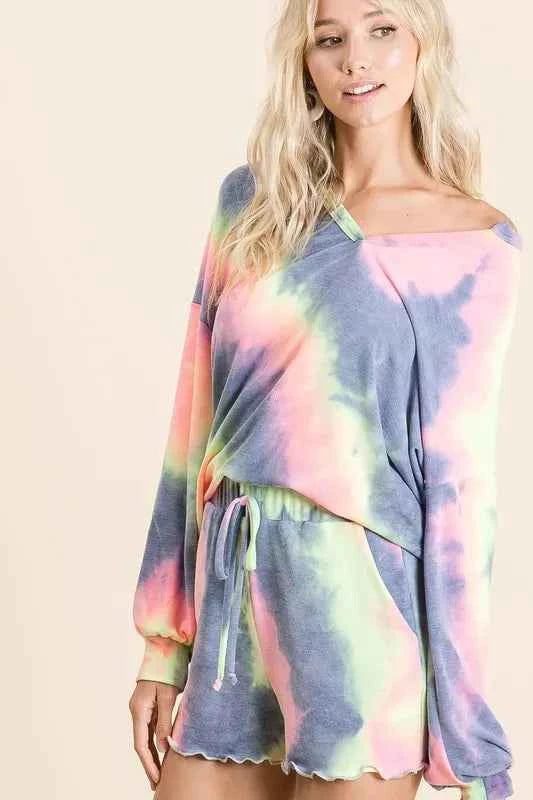 BiBi Tie Dye French Terry Top and Shorts Set c0031e8ecdff4382951dc662fabf0a81-Max-Origin