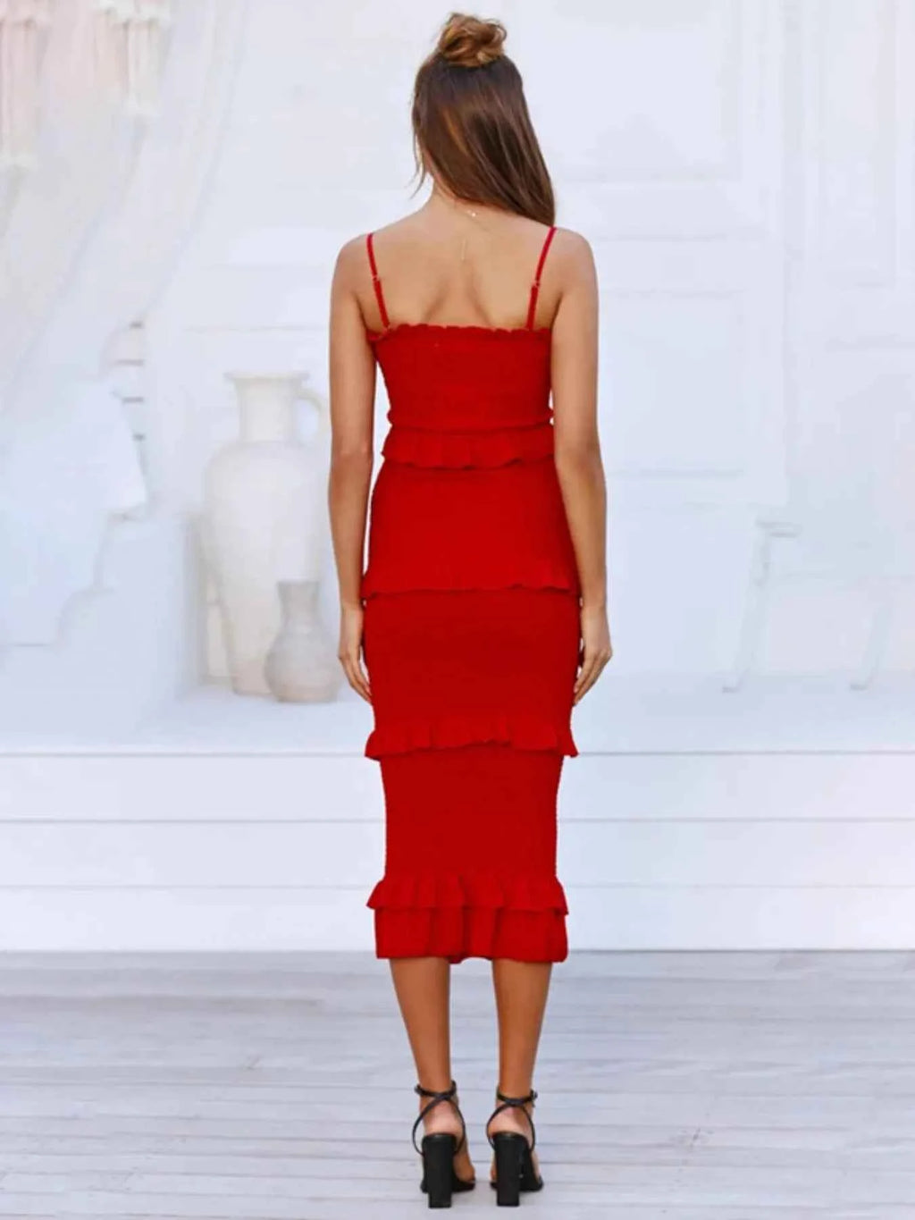 Smocked Ruffled Midi Cami Dress c01e4ba1-84c2-4fb3-a1c2-9705d301a0c2-Max-Origin