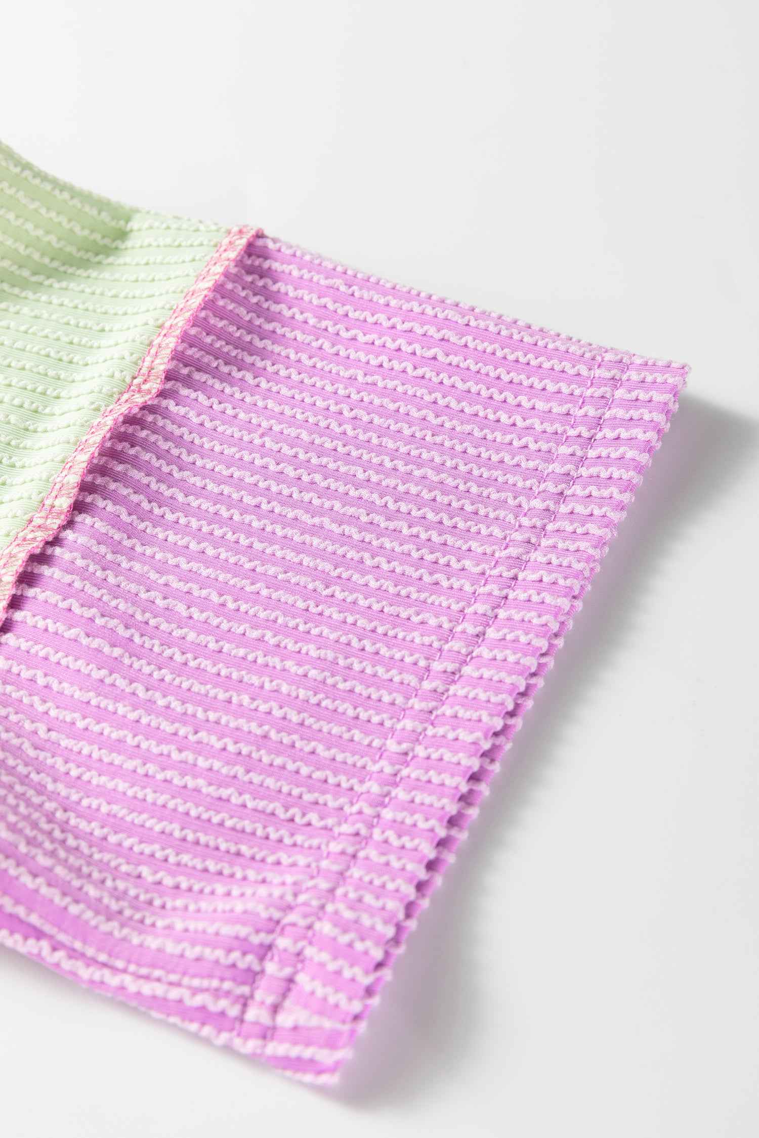 Bright Pink Twisted Ribbed Color Block Patchwork Henley Short Sleeve T Shirt c02076b1f41e0d0e