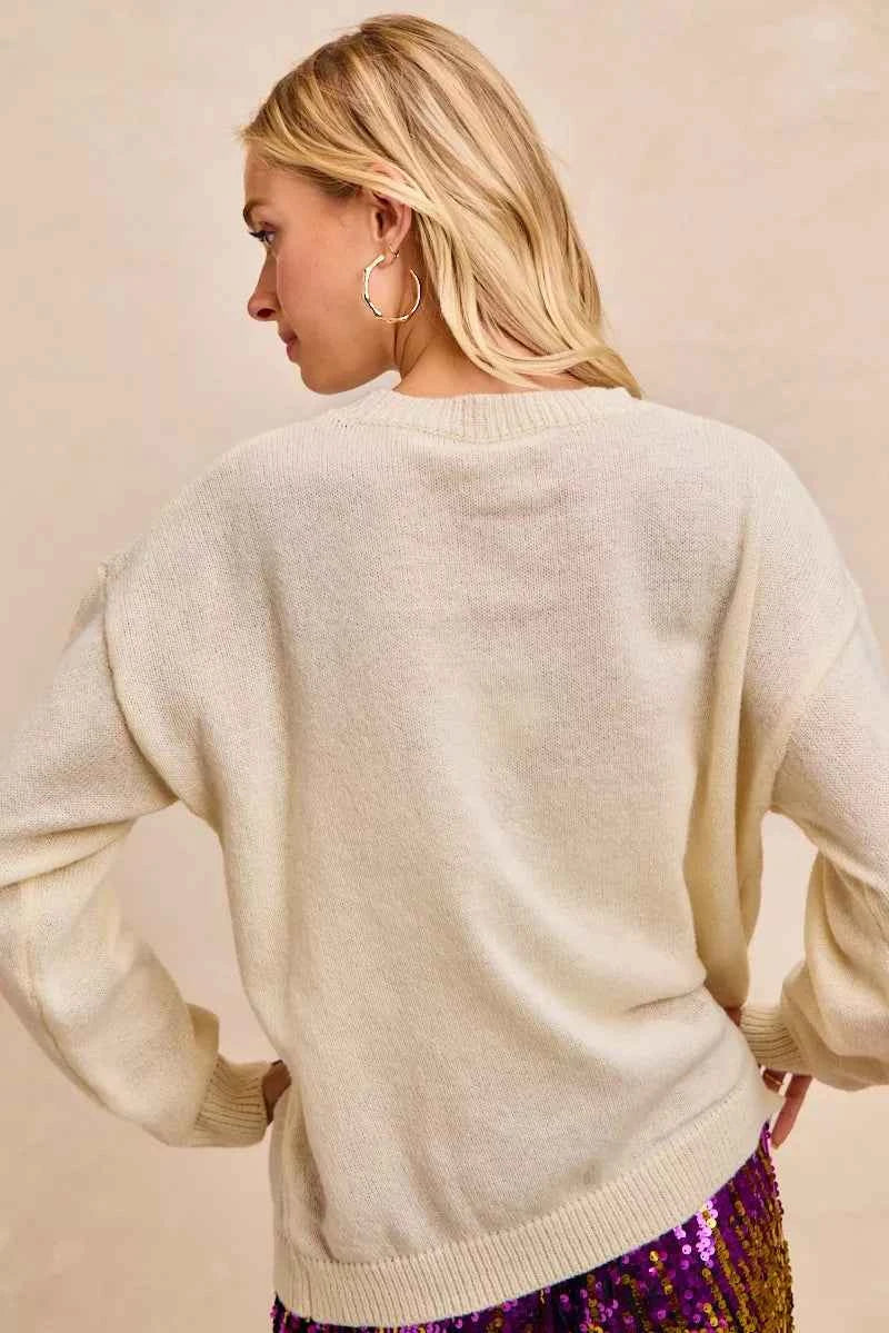 BiBi Mardi Gras Sequin Lattering Knit Top c04dfc4499714c02bb0e55344160b07a-Max-Origin