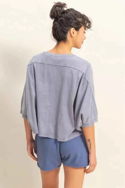 HYFVE Lightweight Round Neck Batwing Sleeve T-Shirt c05bdcf0-6cee-436d-a20b-ea2e6de85876-Max