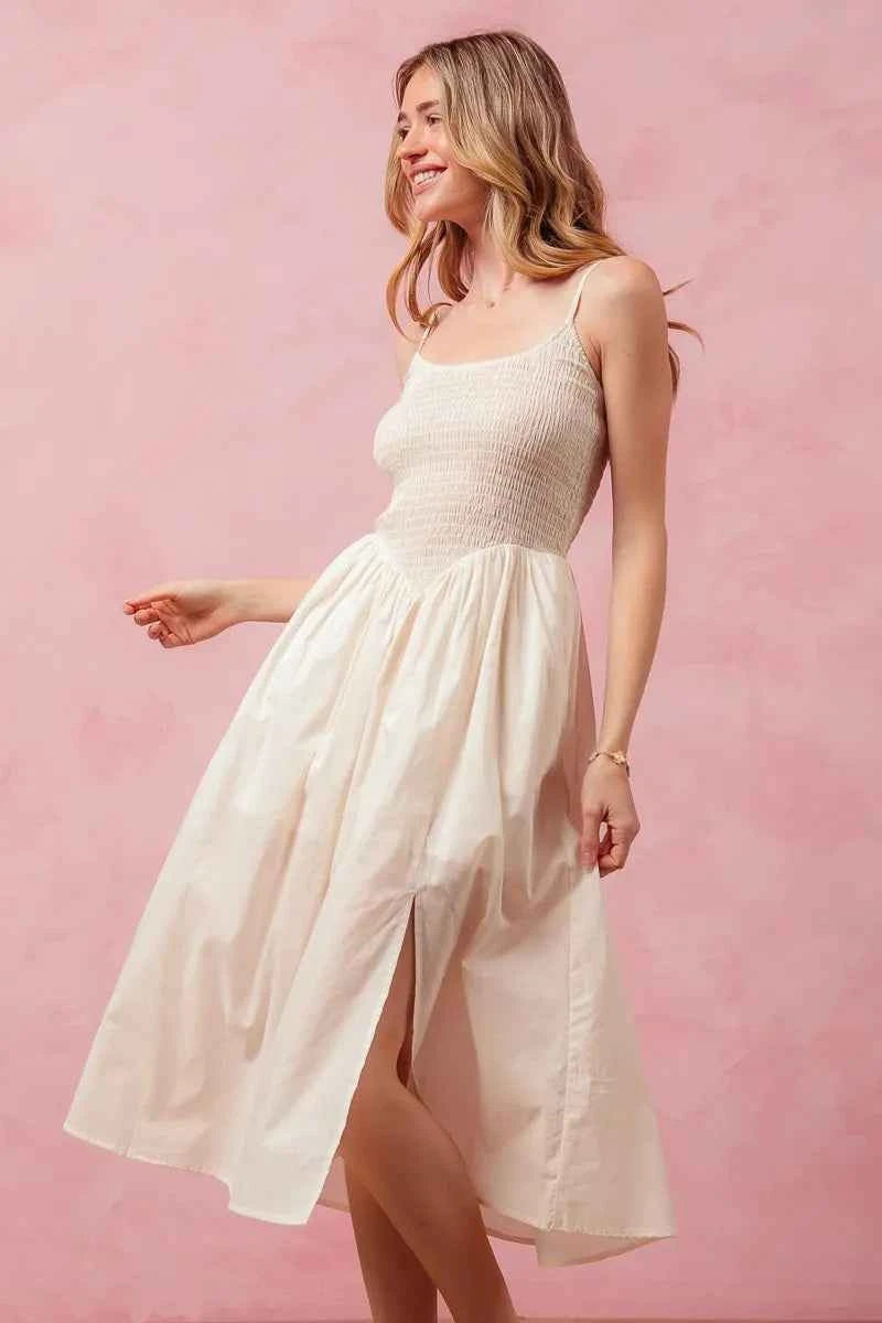 SO ME Smocked Sleeveless Casual Everyday Dress With Slit c06b99fab3c3425d9c379dd8d56bc969-Max-Origin