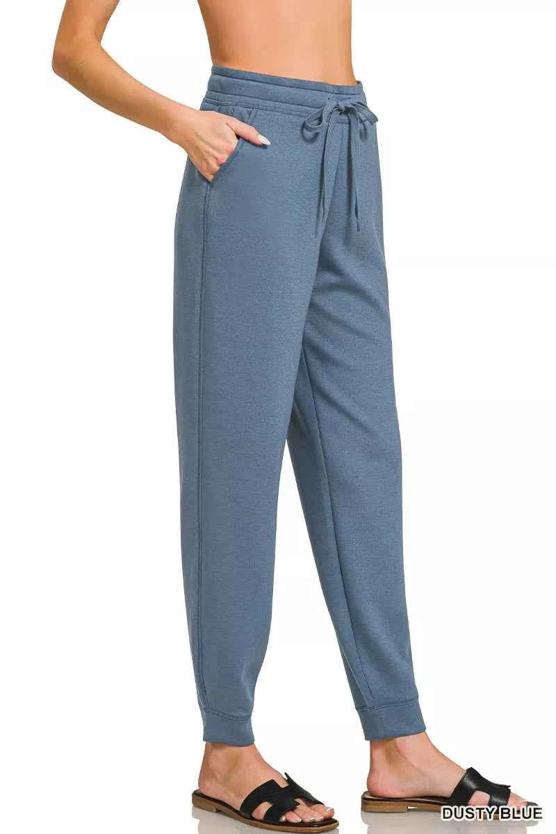 Zenana Drawstring Scuba Joggers with Pockets DUSTY BLUE c08ce7b8f9b441609a9240511e839459-Max-Origin