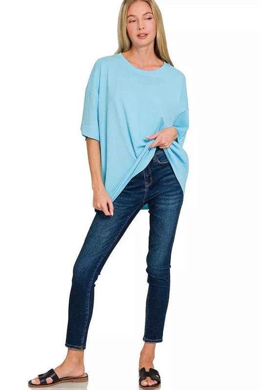 Cotton Short Sleeve Oversized Tunic Tee c08df194f02a43c69ed09666c6bb90dd-Max-Origin