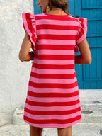 Striped Ruffle Sleeve Casual Summer Dress c090a6d3a0284948afc1c9faddbdd518-Max-Origin