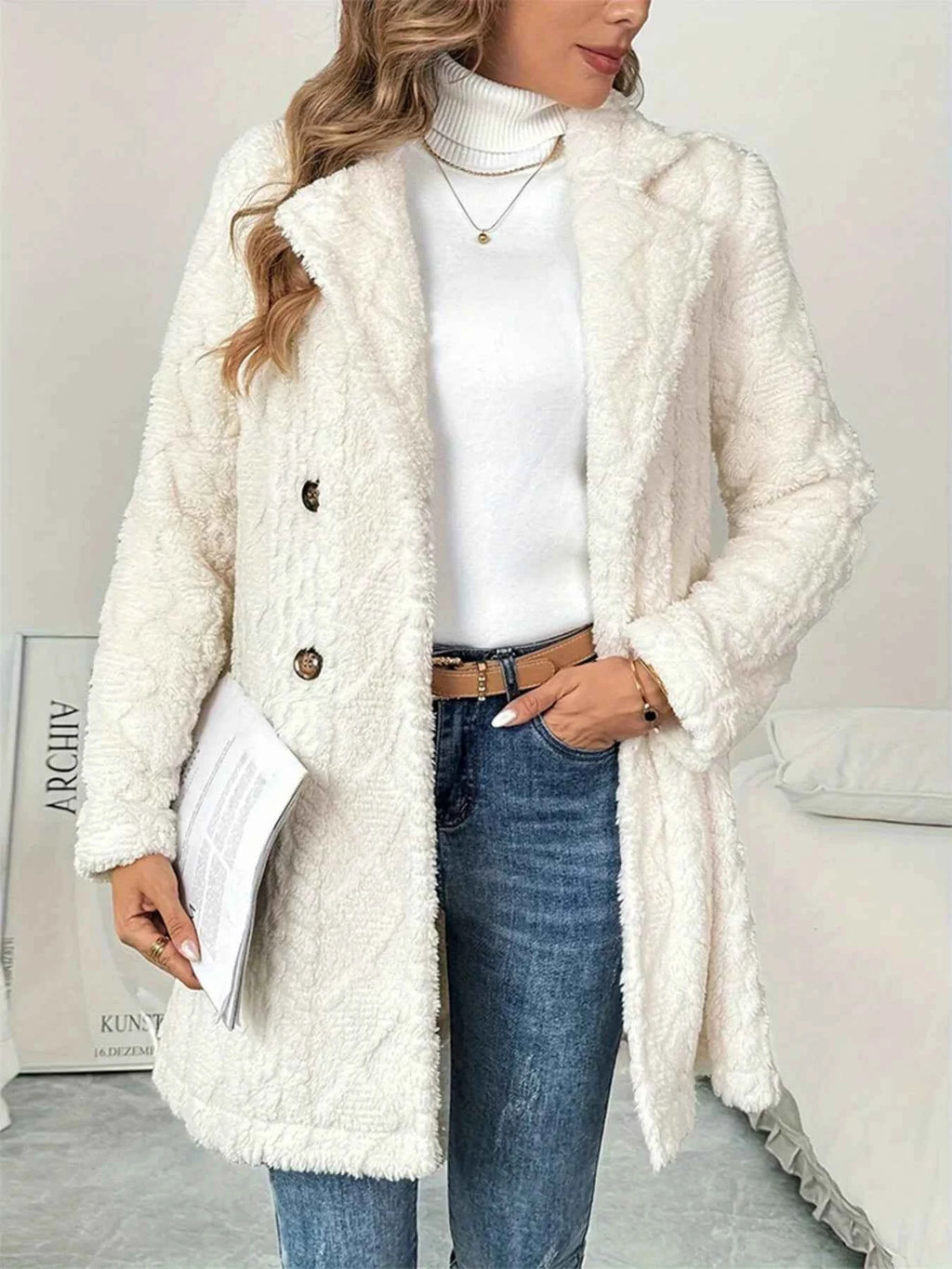 Fleece Double-Breasted Longline Coat c09cd0297f024ce2b41c340720598f44-Max-Origin
