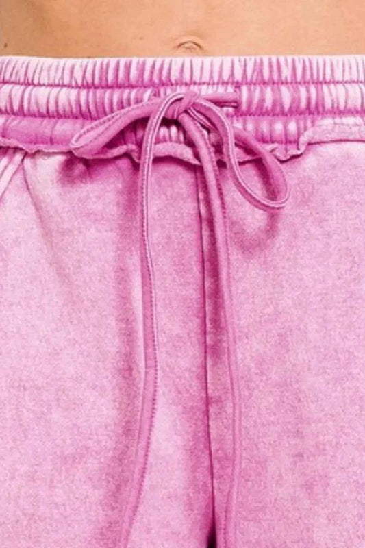 Acid Wash Fleece Drawstring Shorts With Pockets c09e2e84-4bb5-44f3-ad5d-a031c772bf42-Max-Origin