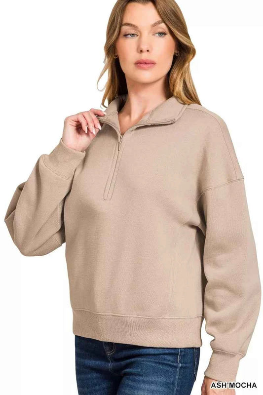 Fleece High Neck Half Zip Sweatshirt c0af584d069d43ec8df962feae026476-Max-Origin