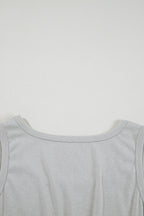 Black Shirred Hem Crop Tank Top Loose Shorts Cardigan 3 Piece Pajama Set c0b11373119f6fae