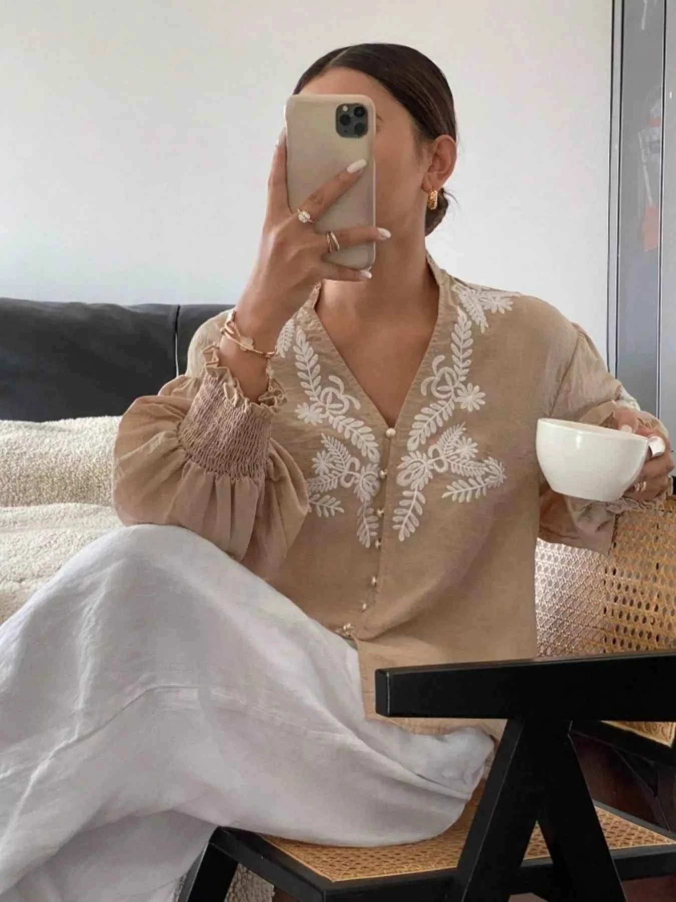 Embroidered Long Sleeve Blouse c0b83296dbb04501bff74074ac98339a-Max-Origin