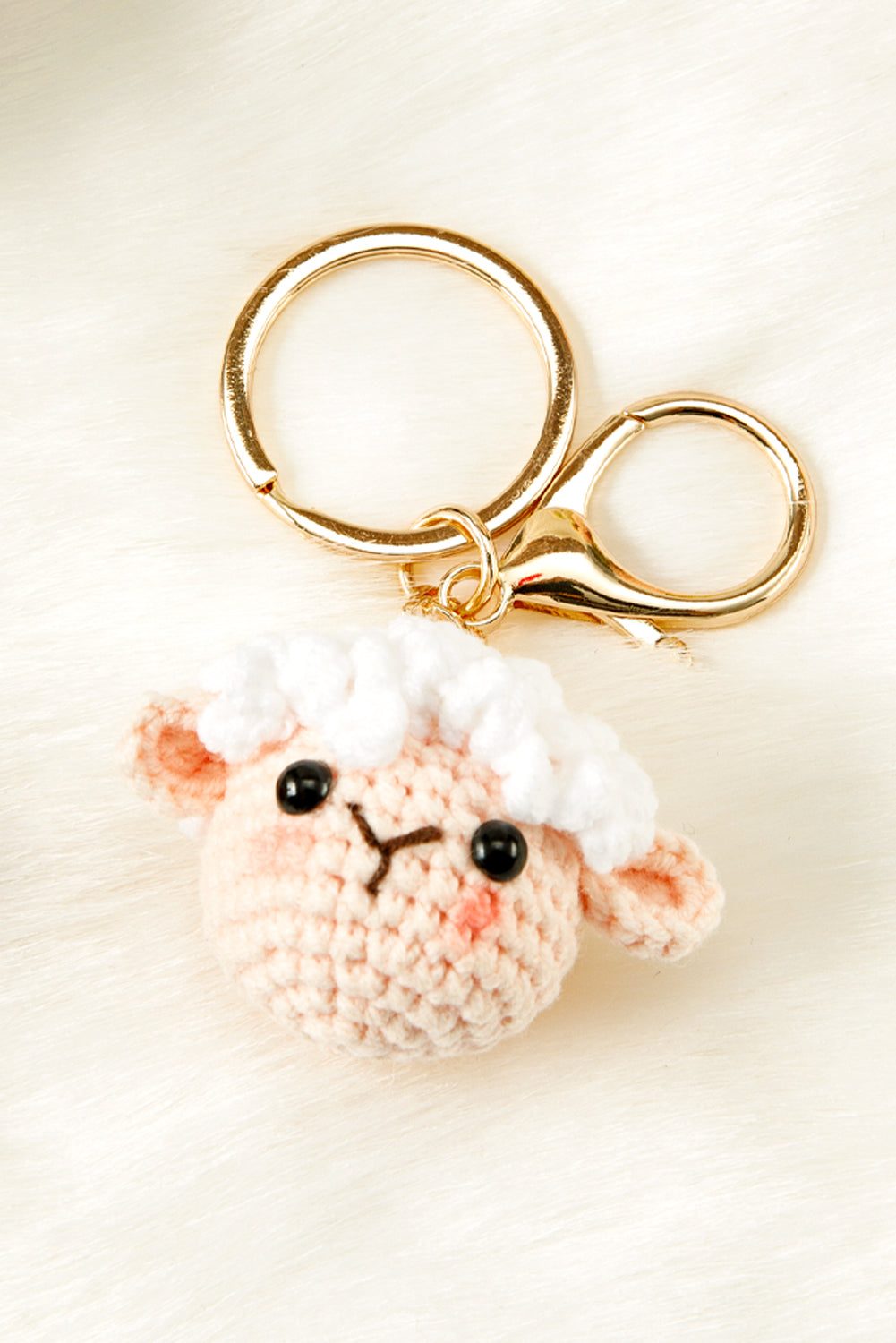 White Crochet Sheep Cute Keychain c0caa35267813bbb