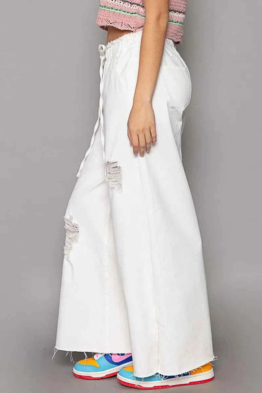 POL Distressed Drawstring Slit Wide leg Pants c0d5e3e0-4e39-40fa-aa47-6ca8b60c0b64-Max-Origin
