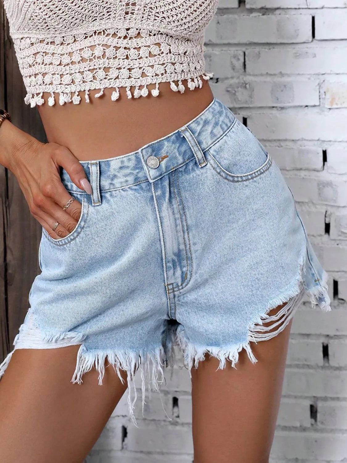 Raw Hem Denim Shorts c0e8ead0-03b6-45ad-b535-1532c53f7e5a-Max-Origin
