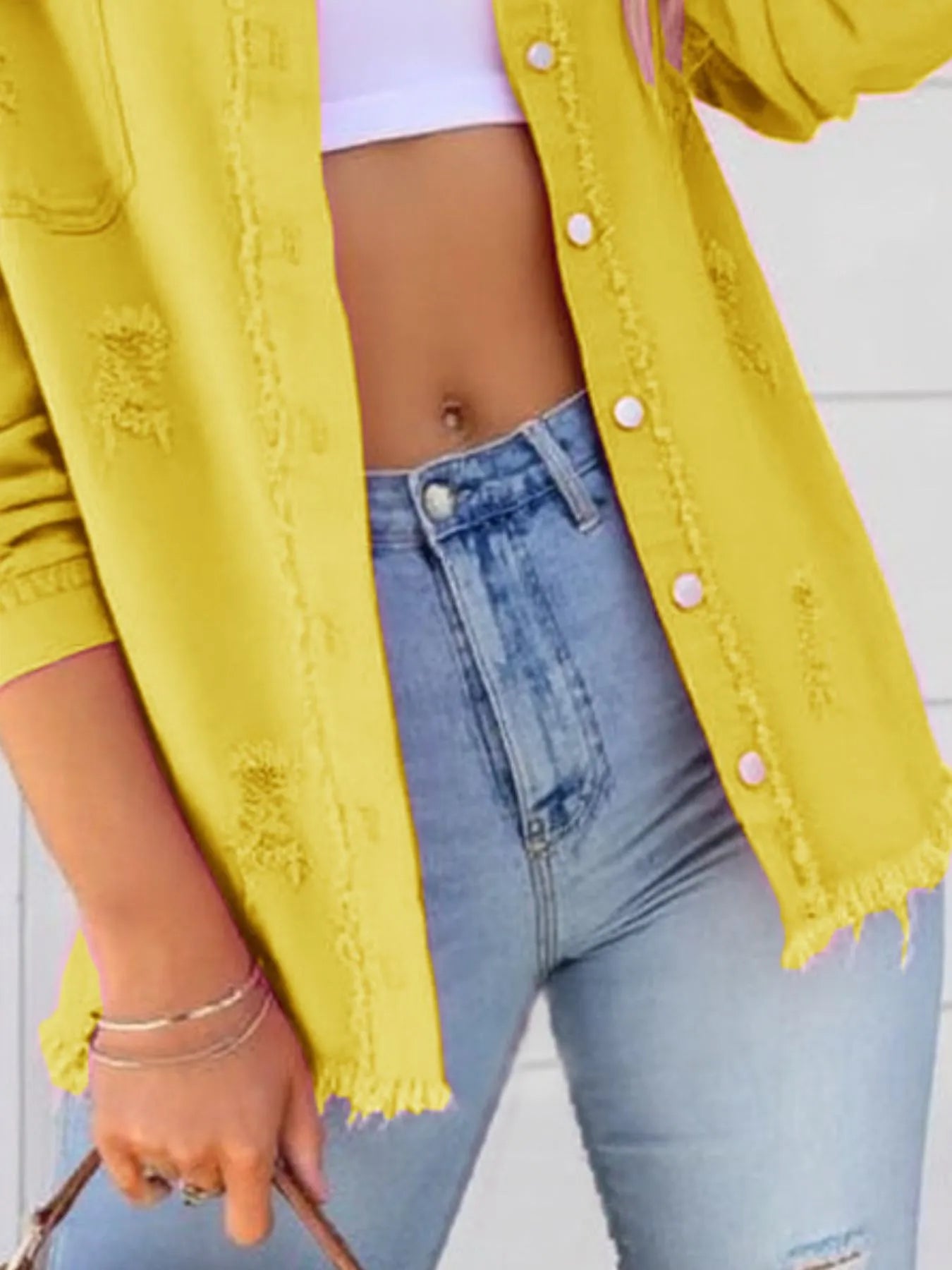 Distressed Denim Jacket with Frayed Edges c0ee353e-ca36-4a36-bc8b-eb24b411623e-Max-Origin