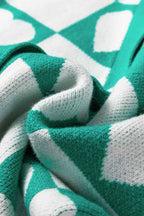 Valentine Heart Checker Buttoned V-Neck Cardigan c0f206c9-fa09-4350-9693-ae12d07da1a3