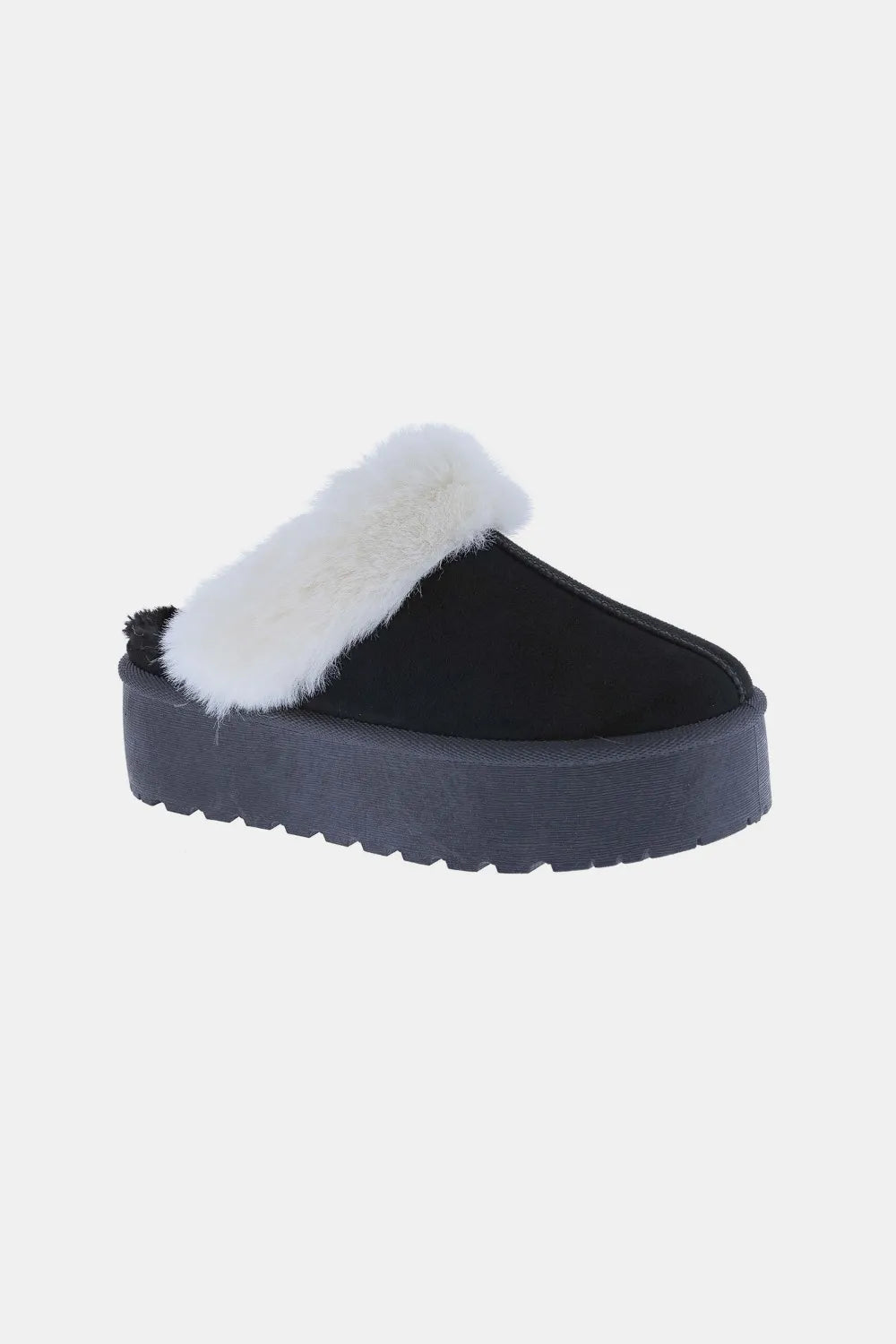 Weeboo Thick Bottom Fur Trim Snow Slippers Black c0fe1fd5-cc89-4508-a701-6aeea0739c66-Max